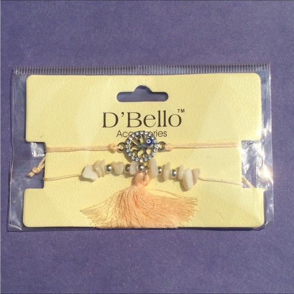 2 Set Light Pink Peach Adjustable Bracelets String Thread Straps - Picture 1 of 4